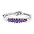 EverTrue African Amethyst Bangle Bracelet in Stainless Steel (7.25 In) 5.85 ctw - Sticky add to cart bar