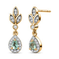 D'Joy Boyaca Colombian Emerald and Moissanite 0.50 ctw Earrings in 18K Vermeil Yellow Gold Over Sterling Silver - Sticky add to cart bar