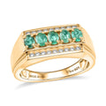 D'Joy Boyaca Colombian Emerald, Moissanite Ring in 18K Vermeil YG Over Sterling Silver (Size 10.0) 1.00 ctw - Sticky add to cart bar