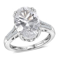 D'Joy White Topaz Royal Sparkle Ring in Rhodium Over Sterling Silver (Size 7.0) 7.35 ctw - Sticky add to cart bar