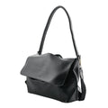 Black Faux Leather Satchel with Adjustable Shoulder Strap (12"x10") - Sticky add to cart bar
