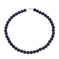 Blue Chalcedony Enhanced 310.00 ctw Beaded Necklace (18 Inches) in Sterling Silver - Sticky add to cart bar