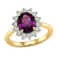 10K Yellow Gold AAA Radiant Ember Garnet, Luxuriant Lab Grown Diamond (E-F, VS) (0.50 cts) Ring (Size 10.0) 2.50 ctw - Sticky add to cart bar