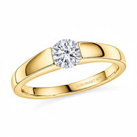 Luxuriant Lab Grown Diamond (G-H, SI) Solitaire Ring in 18K Vermeil YG Over Sterling Silver (Size 10.0) 0.50 ctw