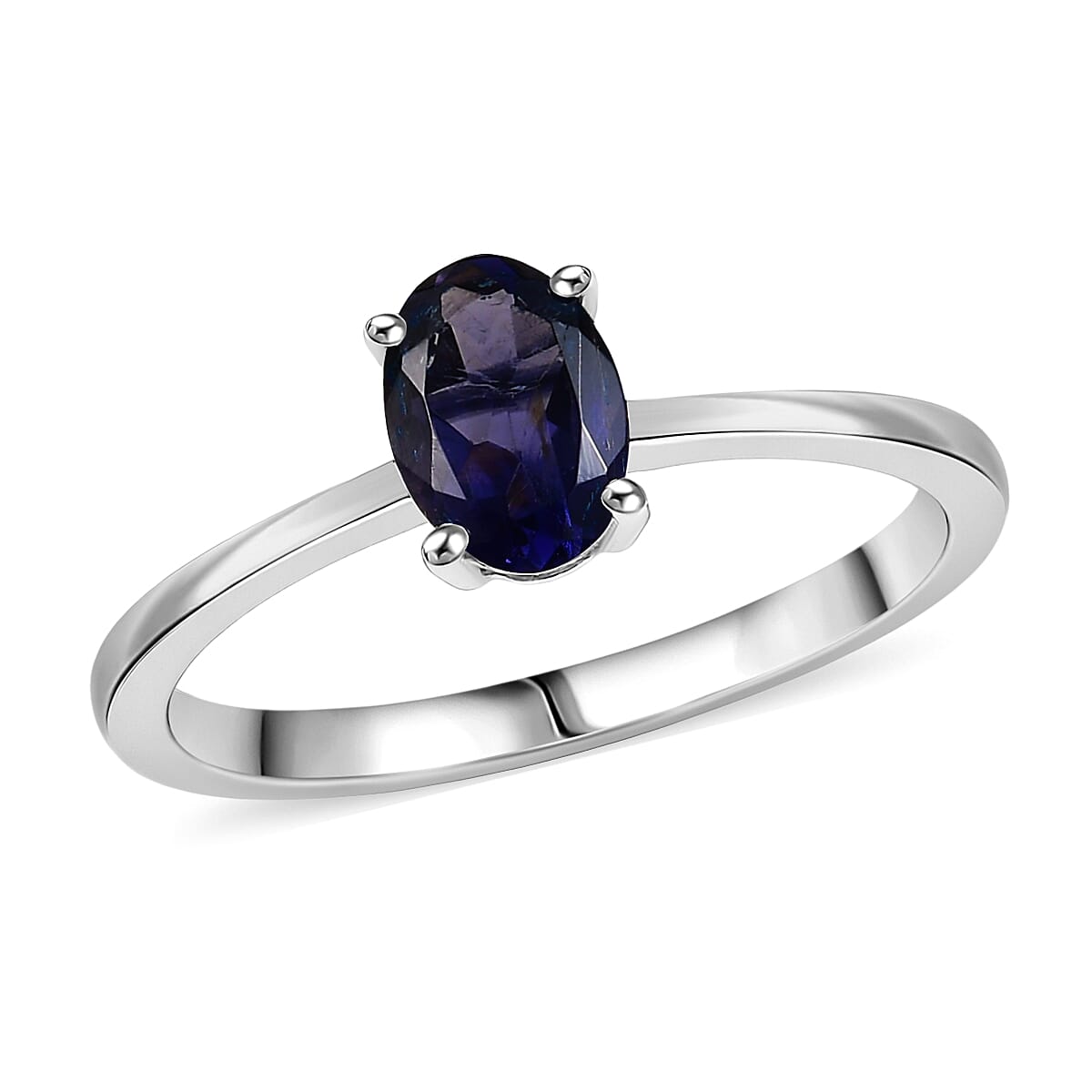 D'Joy Premium Catalina Iolite Ring in Platinum Over Sterling Silver (Size 10.0) 0.60 ctw