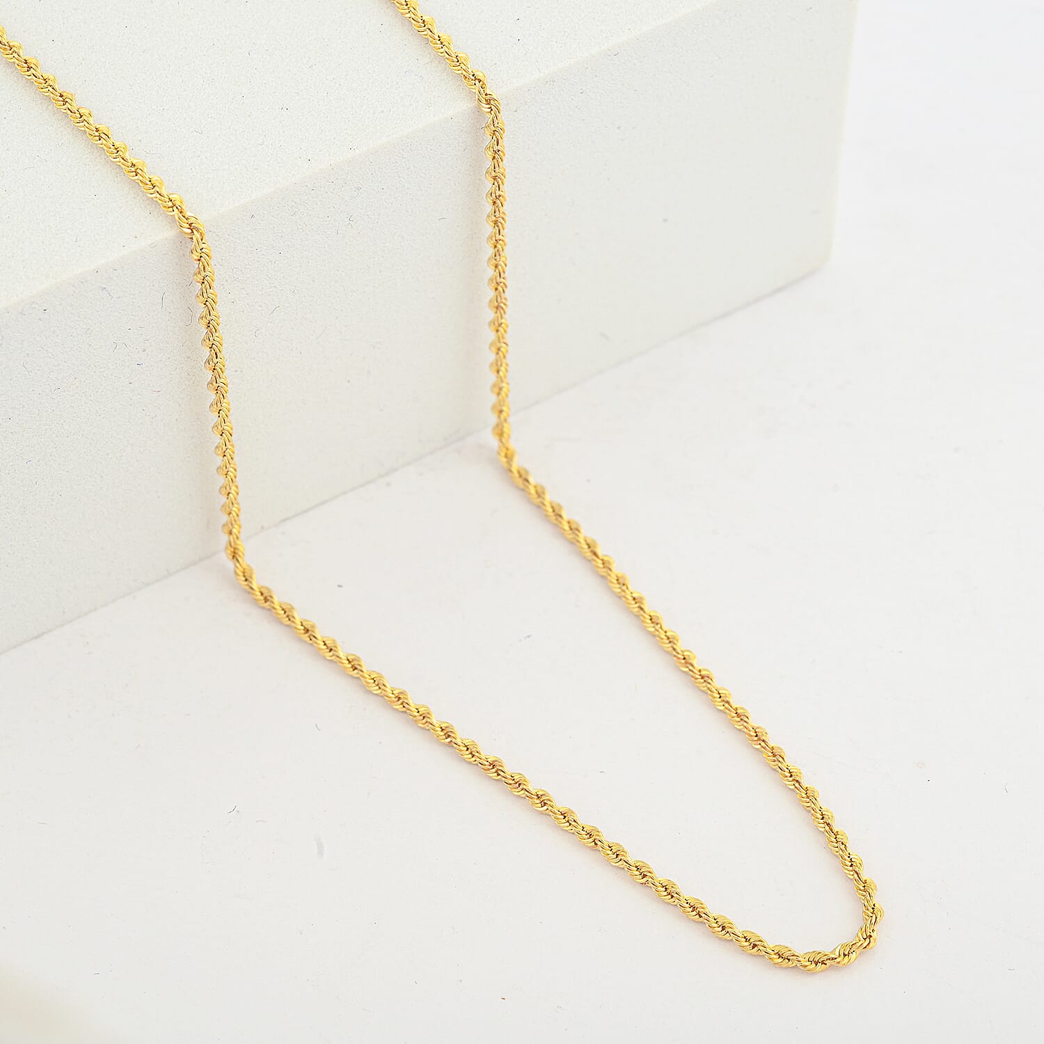 1.5mm Rope Chain Necklace in 14K Yellow Gold 2.30 Grams 20 Inches