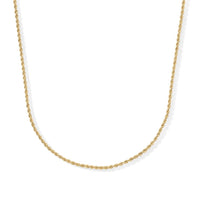 1.5mm Rope Chain Necklace in 14K Yellow Gold 2.30 Grams 20 Inches
