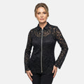 Vertigo Blue Lace Zip Front Top -Large - Sticky add to cart bar