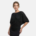 Vertigo Black Open Weave Blouson Top  -Large - Sticky add to cart bar