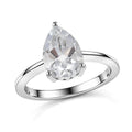 D'Joy White Topaz Solitaire Ring in Rhodium Over Sterling Silver (Size 7.0) 2.85 ctw - Sticky add to cart bar