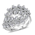 D'Joy White Topaz Ring in Rhodium Over Sterling Silver (Size 7.0) 2.00 ctw - Sticky add to cart bar