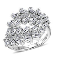 D'Joy White Topaz Ring in Rhodium Over Sterling Silver (Size 7.0) 2.00 ctw