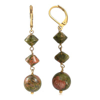 EverTrue Unakite Earrings in ION Plated YG Stainless Steel 25.00 ctw