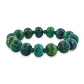 Green Aventurine and Azurite 355.00 ctw Beaded Stretch Bracelet - Sticky add to cart bar