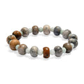 Amazonite and Moss Agate 186.00 ctw Beaded Stretch Bracelet - Sticky add to cart bar