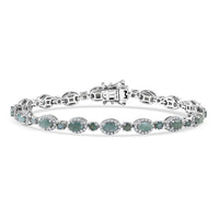 D'Joy Narsipatnam Alexandrite, Moissanite Bracelet in Rhodium Over Sterling Silver (7.25 In) 7.20 ctw