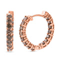 D'Joy Natural Champagne Diamond 2.00 ctw Hoop Earrings in 18K Vermeil Rose Gold Over Sterling Silver - Sticky add to cart bar