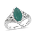 D'Joy Premium Grandidierite, Moissanite Ring in Rhodium Over Sterling Silver (Size 7.0) 2.15 ctw - Sticky add to cart bar