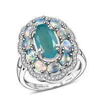 D'Joy Premium Grandidierite, Multi Gemstone Ring in Rhodium Over Sterling Silver (Size 10.0) 3.60 ctw