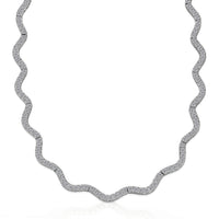 D'Joy Moissanite 16.35 ctw Necklace in Rhodium Over Sterling Silver 18 Inches