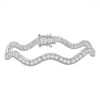 D'Joy Moissanite 6.40 ctw Bracelet in Rhodium Over Sterling Silver (7.25 In)