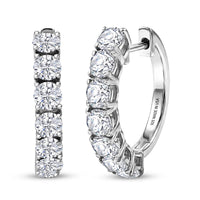 D'Joy Moissanite (Rnd 4mm) Hoop Earrings in Rhodium Over Sterling Silver 3.20 ctw