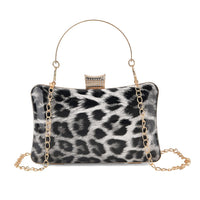 La Marey Grey Leopard Pattern Faux Leather Metal Wallet (7.68"x4.33"x2.76")