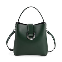 La Marey Green Genuine Leather Crossbody Bag with Long Strap