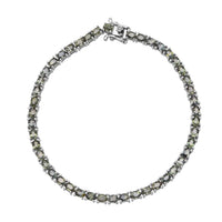Epic Deal D'Joy Premium Green Sapphire Green Fire Enchantment Bracelet in Rhodium Over Sterling Silver (6.50 In) 10.65 ctw