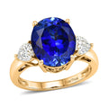 EverTrue Lab Created Blue and White Sapphire Ring in 18K YG Plated (Size 10.0) 7.90 ctw - Sticky add to cart bar