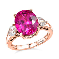 EverTrue Lab Created Blue and White Sapphire Ring in 18K YG Plated (Size 10.0) 7.90 ctw