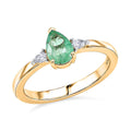 Luxoro 10K Yellow Gold Premium Boyaca Colombian Emerald, Diamond (I2) Ring (Size 6.0) 0.75 ctw - Sticky add to cart bar