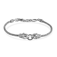 D'Joy Bali Legacy Sterling Silver Dragon Bracelet (6.50-8.0In) (12.70 g)