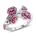 D'Joy Niassa Ruby (FF), Pink Tourmaline and White Zircon Ring in Rhodium Over Sterling Silver (Size 10.0) 1.35 ctw - Sticky add to cart bar