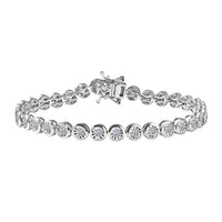 Luxuriant Lab Grown Diamond G-H SI 2.35 ctw Bracelet in Rhodium Over Sterling Silver (7.25 In) (Del. In 10-12 Days)