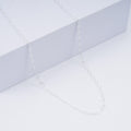 Italian Oval Drop Diamond-cut Chain Necklace in Sterling Silver 1.8 Grams (18 Inches) - Sticky add to cart bar