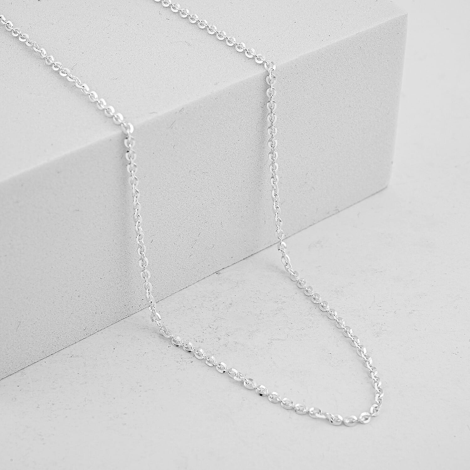 Italian Sterling Silver Brillantina Chain Necklace (18 Inches) (3.10 g)