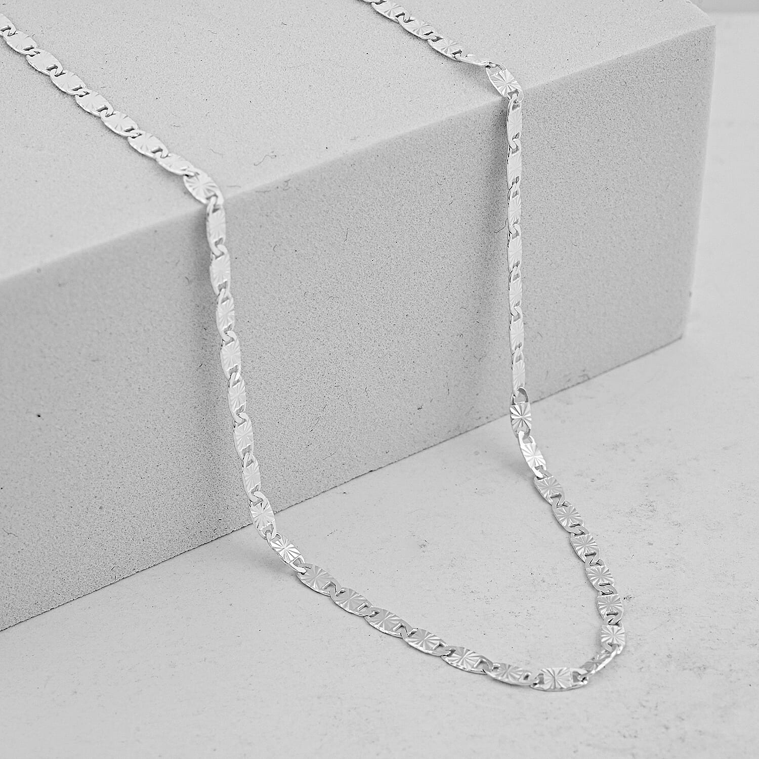 Italian Valentina Chain Necklace in Sterling Silver 4.50 Grams (22 Inches)