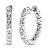 Luxuriant Lab Grown Diamond G-H SI 1.00 ctw Earrings in Rhodium Over Sterling Silver (Del. In 10-12 Days)