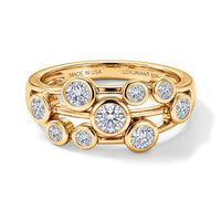 Luxuriant Lab Grown Diamond G-H SI 1.00 ctw Cluster Ring in 18K Vermeil Yellow Gold Over Sterling Silver (Size 7.0)