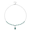 D'Joy Premium Grandidierite and Moissanite 5.00 ctw Necklace in Rhodium Over Sterling Silver 18-20 Inches - Sticky add to cart bar