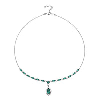 D'Joy Premium Grandidierite and Moissanite 5.00 ctw Necklace in Rhodium Over Sterling Silver 18-20 Inches