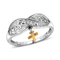 D'Joy 18K Vermeil YG and Rhodium Over Sterling Silver Eternal Faith Ring (Size 10.0) (2.80 g) - Sticky add to cart bar