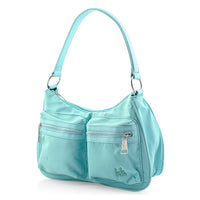 Closeout Nicole Miller Aqua Faux Leather Shoulder Bag with Removable Strap