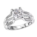 EverTrue Lab Created White Sapphire Bridge Ring in Platinum Bond (Size 10.0) 2.60 ctw - Sticky add to cart bar
