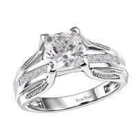 EverTrue Lab Created White Sapphire Bridge Ring in Platinum Bond (Size 10.0) 2.60 ctw