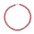 Peach Pink Color Chalcedony 310.00 ctw Beaded Necklace (18 Inches) in Sterling Silver - Sticky add to cart bar
