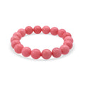 Peach Pink Color Chalcedony 139.50 ctw Beaded Stretch Bracelet - Sticky add to cart bar