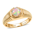 D'Joy Premium Ethiopian Welo Opal Men's Ring in 18K Vermeil YG Over Sterling Silver (Size 10.0) 0.80 ctw - Sticky add to cart bar