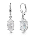 D'Joy Moissanite 8.70 ctw Celestial Leaf Drop Earrings in Rhodium Over Sterling Silver - Sticky add to cart bar
